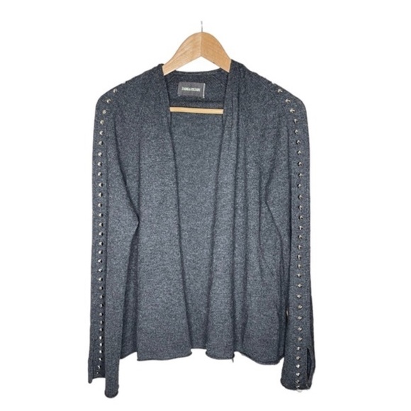 Zadig & Voltaire Metal Studded Luxury Cashmere Wool Blend Lemmy Cardigan XS/S - Picture 1 of 11
